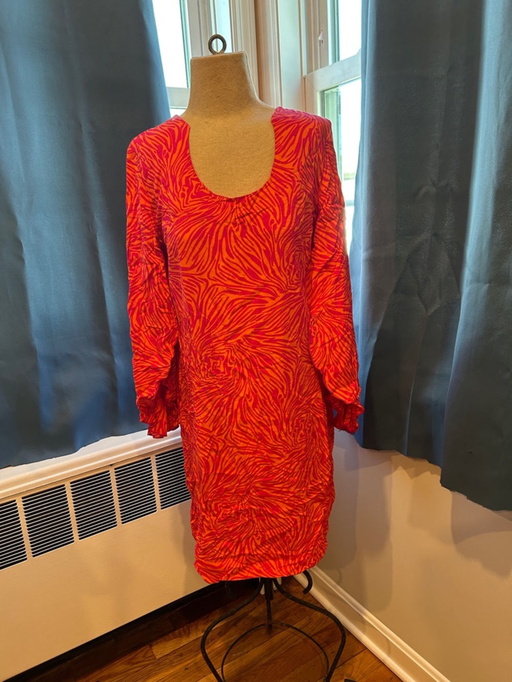 Escapada Orange and Pink Printed Dress
